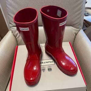 Hunterboots Red Gloss Short Wellies